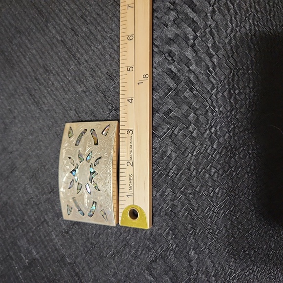 Sterling Silver & Abalone belt buckle - Picture 7 of 8